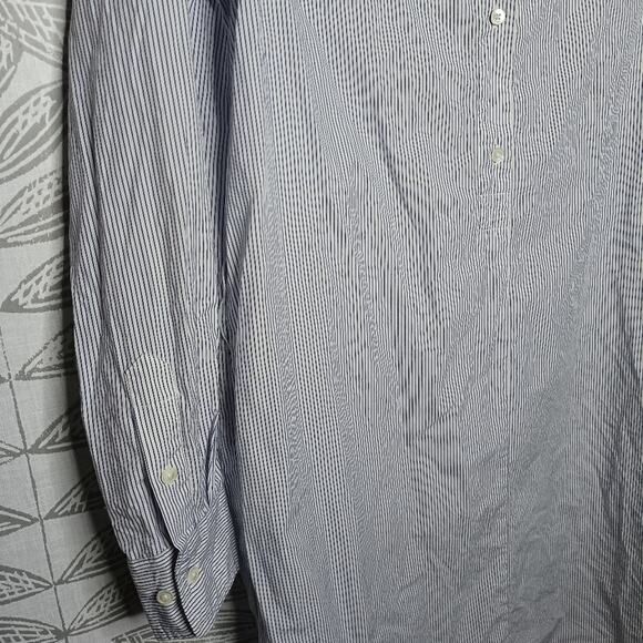 Babaton Shirt Dress Blue Pinstripes Button Neckline Minimalist Old Money Preppy - Picture 3 of 9